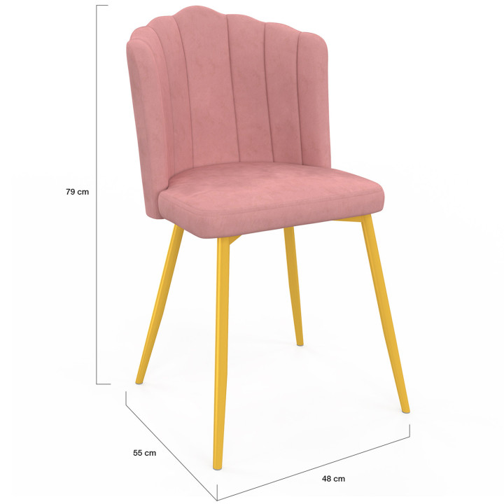 A buon mercato le sedie a conchiglia in velluto rosa - ADELLA | ID Market