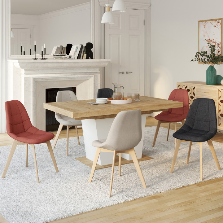 Set di 6 sedie scandinave di colore misto grigio scuro x2, terracotta x2, beige x2 - GABY | Zen Cart! IDMarket