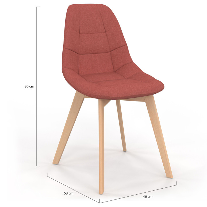 Set di 6 sedie scandinave di colore misto grigio scuro x2, terracotta x2, beige x2 - GABY | Zen Cart! IDMarket