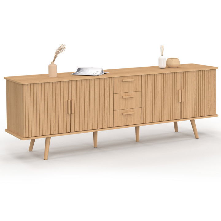 Buffet 180 cm XXL 4 ante e 3 cassetti a doghe di rovere - JULIETTE | IDMarket