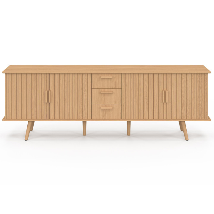 Buffet 180 cm XXL 4 ante e 3 cassetti a doghe di rovere - JULIETTE | IDMarket