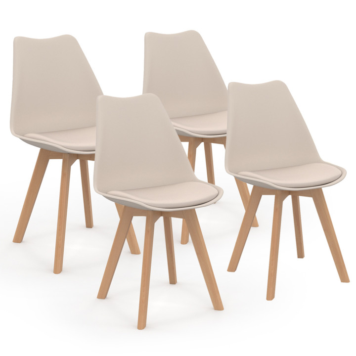 Sedie da pranzo scandinave beige - SARA | ID Market