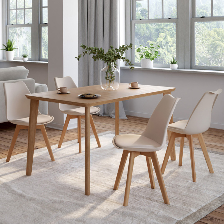 Sedie da pranzo scandinave beige - SARA | ID Market