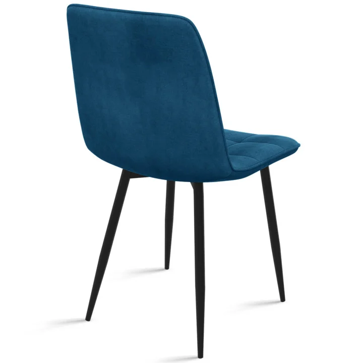 Sedie moderne in velluto blu x2, grigio scuro x2, grigio chiaro x2, giallo x2 - MILA | ID Market