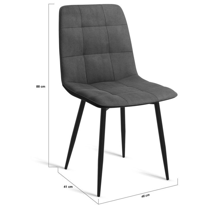 Sedie moderne in velluto blu x2, grigio scuro x2, grigio chiaro x2, giallo x2 - MILA | ID Market