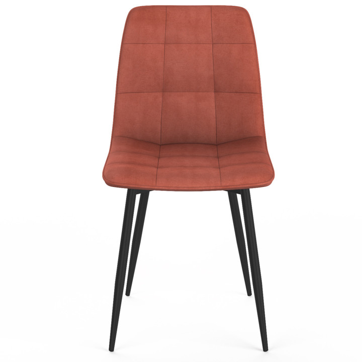 Sedie moderne in velluto misto terracotta x3, grigio scuro x2 e beige x3 - MILA | ID Market