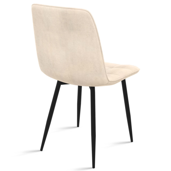 Sedie moderne in velluto misto terracotta x3, grigio scuro x2 e beige x3 - MILA | ID Market