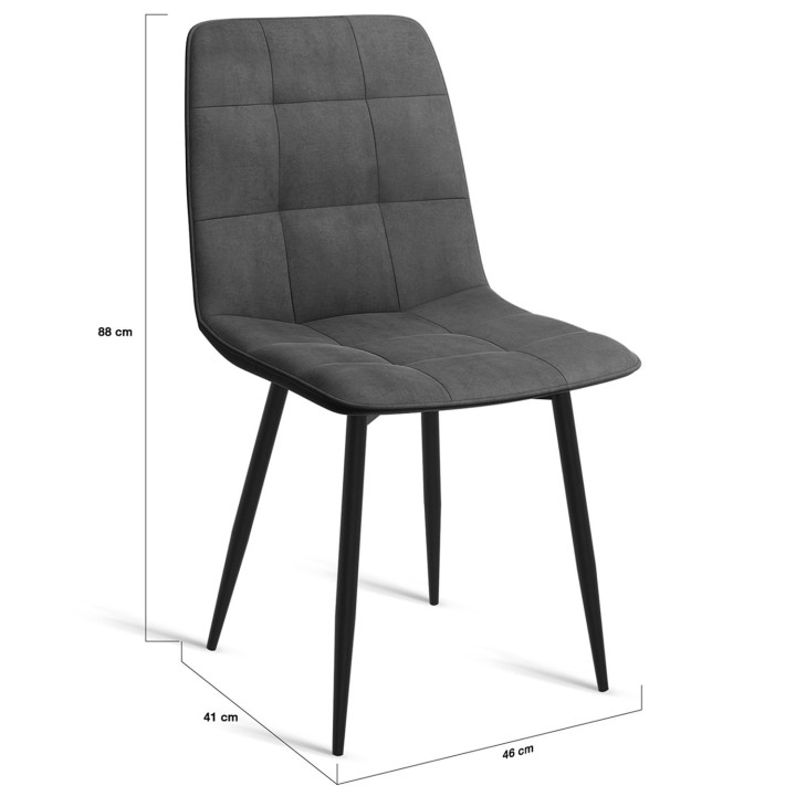 Sedie moderne in velluto misto terracotta x3, grigio scuro x2 e beige x3 - MILA | ID Market