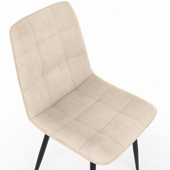 Sedie moderne in velluto misto terracotta x3, grigio scuro x2 e beige x3 - MILA | ID Market