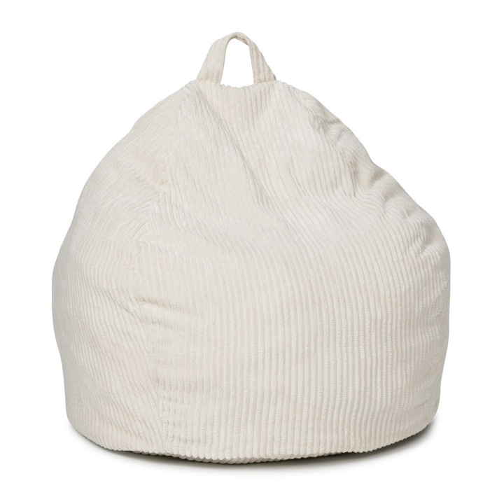 Pouf a forma di pera in velluto a coste beige - HORTENSE | ID Market