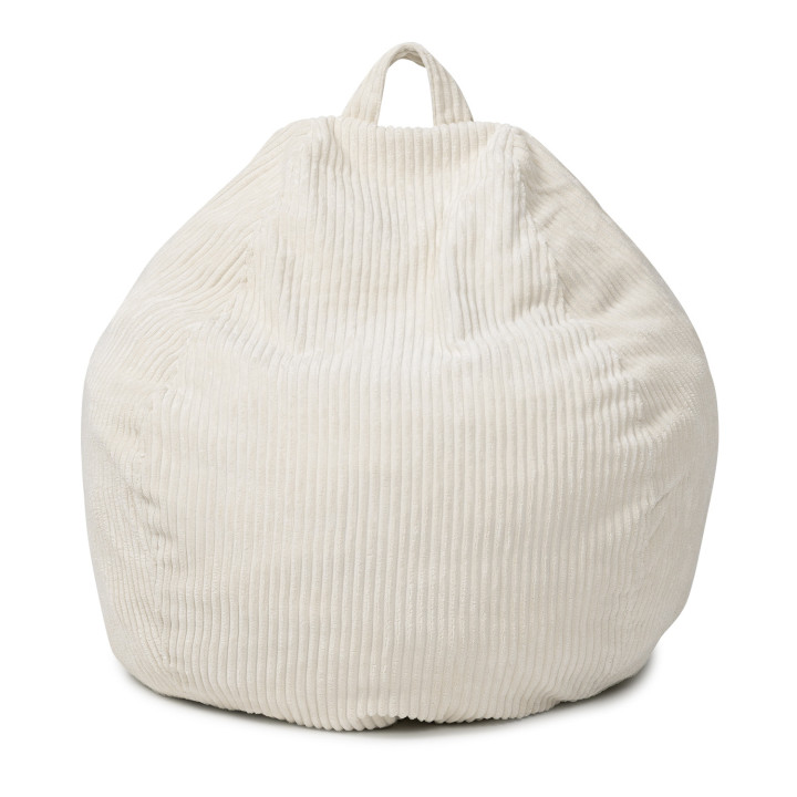 Pouf a forma di pera in velluto a coste beige - HORTENSE | ID Market