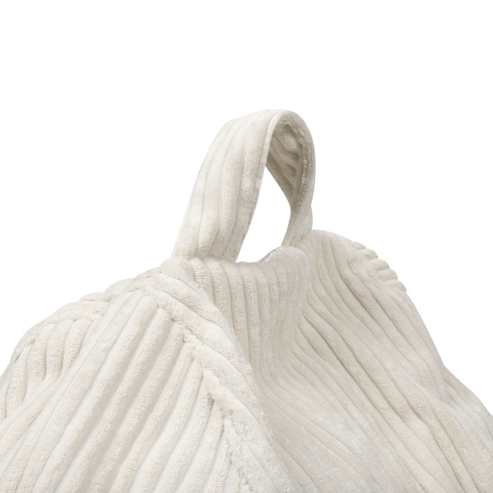 Pouf a forma di pera in velluto a coste beige - HORTENSE | ID Market