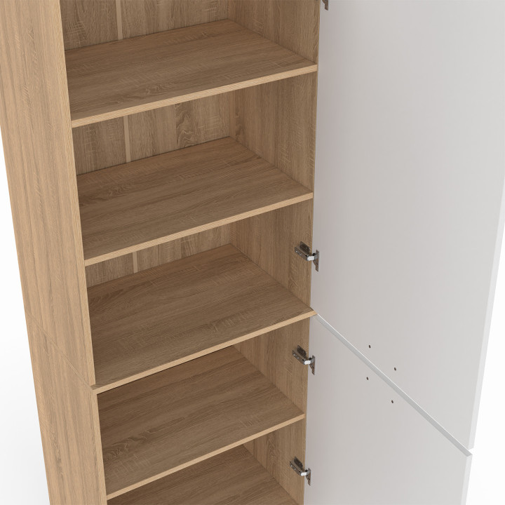 Colonna da cucina bianca e faggio 60 cm - CINA | Zen Cart! IDMarket