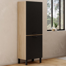 Colonna da cucina in faggio e nero 60 cm - CINA | Zen Cart! IDMarket