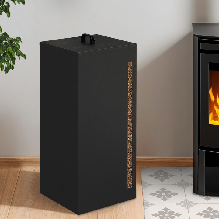 Contenitore per pellet - stoccaggio di pellet da 55 kg nero 36 x 36 x 87 cm | IDMarket