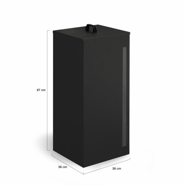 Contenitore per pellet - stoccaggio di pellet da 55 kg nero 36 x 36 x 87 cm | IDMarket