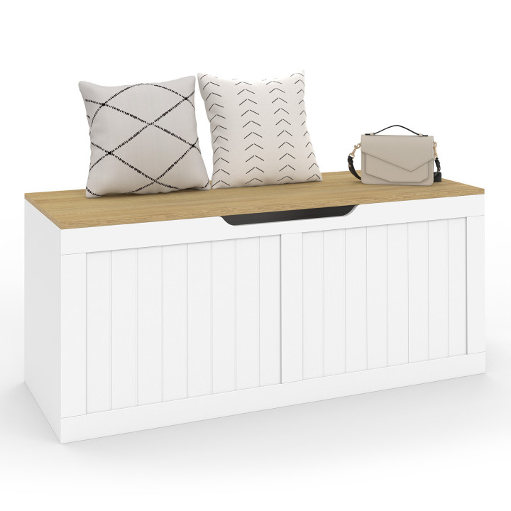 Cassettone in legno e bianco, 100 cm - LEON | REGNO UNITO IDMarket
