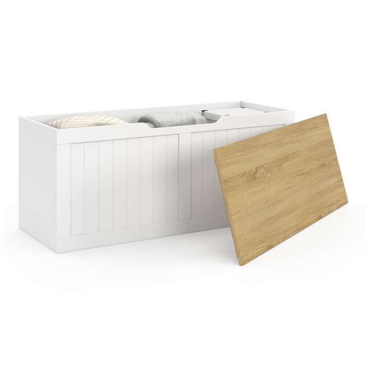 Cassettone in legno e bianco, 100 cm - LEON | REGNO UNITO IDMarket