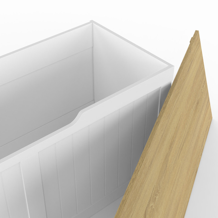 Cassettone in legno e bianco, 100 cm - LEON | REGNO UNITO IDMarket