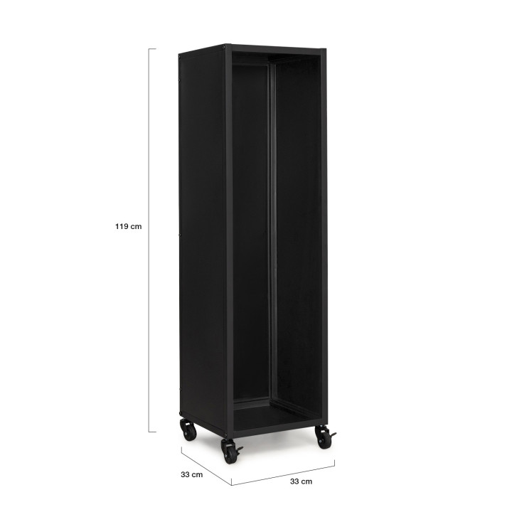 Portatronchi da interno in acciaio nero da 119 cm su ruote | IdMarket