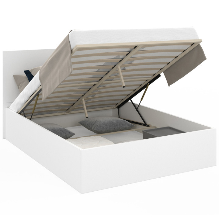 Letto matrimoniale con box-beauty 140x190cm bianco - SEASIDE | ID Market