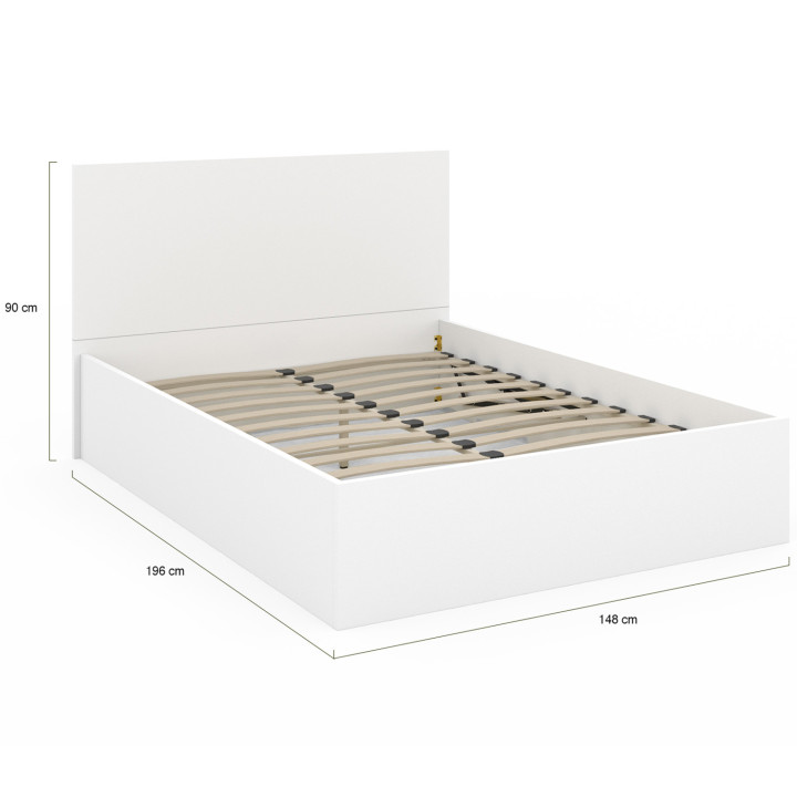 Letto matrimoniale con box-beauty 140x190cm bianco - SEASIDE | ID Market