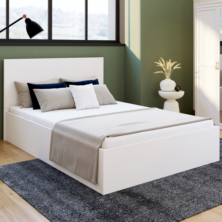 Letto matrimoniale con box-beauty 140x190cm bianco - SEASIDE | ID Market