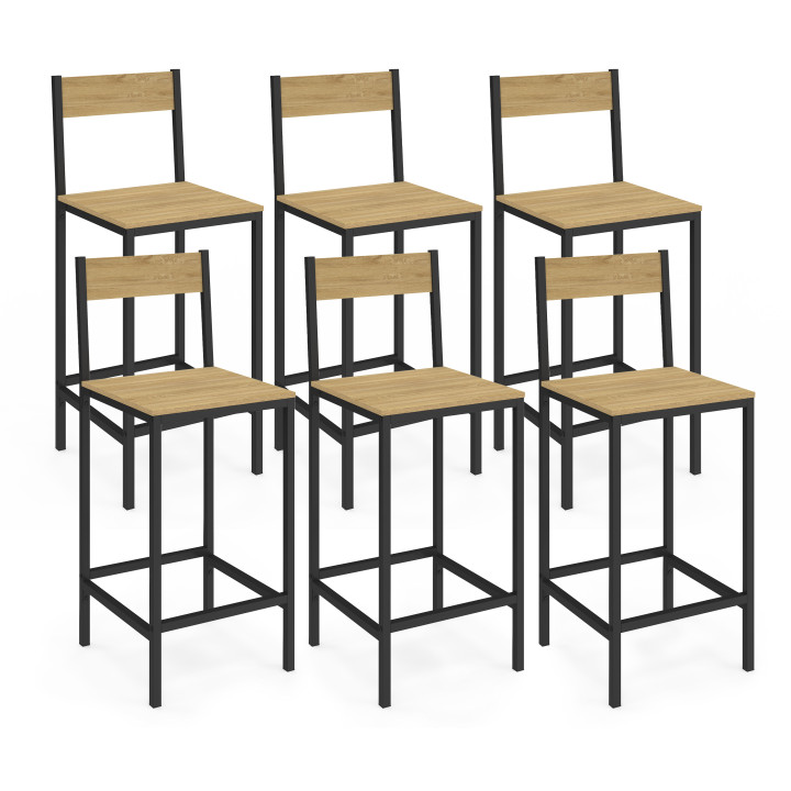 Sgabelli da bar con schienale dal design industriale - DETROIT | IDMarket