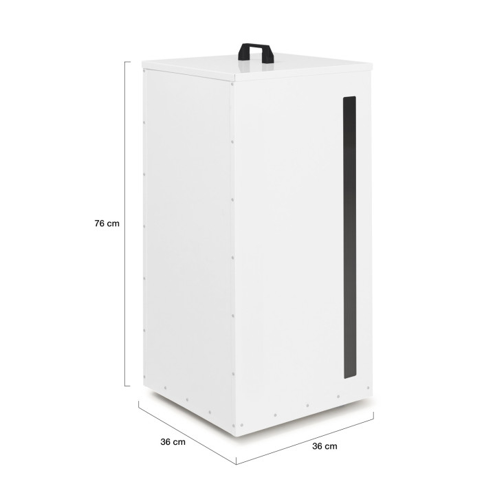 Contenitore per pellet - stoccaggio di pellet 45 kg bianco 36 x 36 x 76 cm | IDMarket