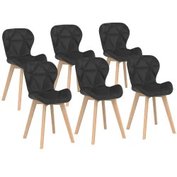 Sedie moderne nere con gambe in legno per sale da pranzo di design - ROBINE | ID Market