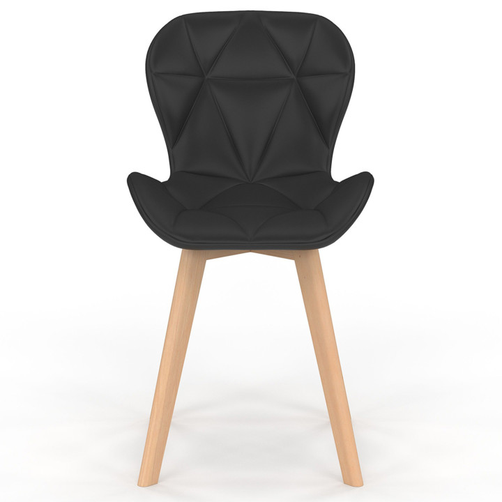 Sedie moderne nere con gambe in legno per sale da pranzo di design - ROBINE | ID Market