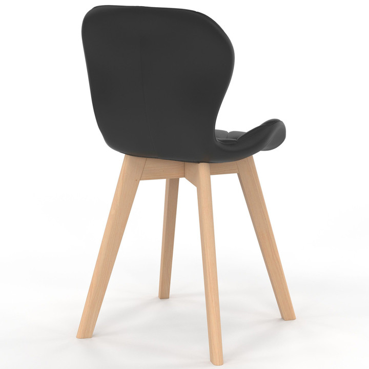 Sedie moderne nere con gambe in legno per sale da pranzo di design - ROBINE | ID Market