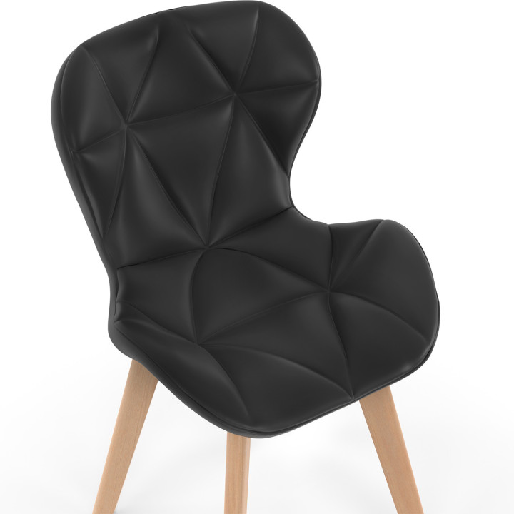 Sedie moderne nere con gambe in legno per sale da pranzo di design - ROBINE | ID Market