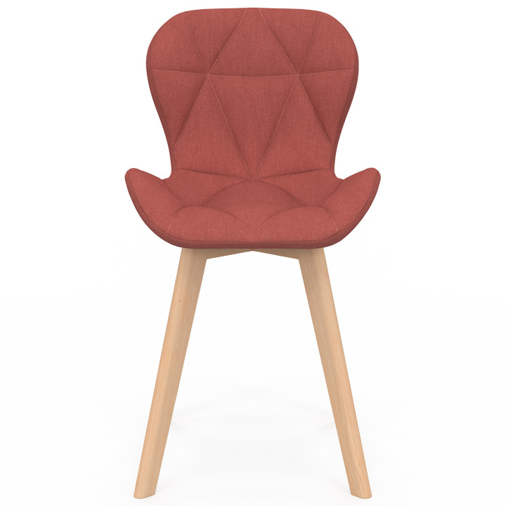 Sedie moderne in tessuto misto grigio scuro x2, terracotta x2, beige x2 - ROBINE | ID Market