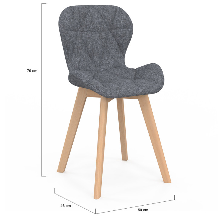 Sedie moderne in tessuto misto grigio scuro x2, terracotta x2, beige x2 - ROBINE | ID Market