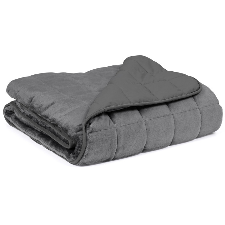 Coperta pesata 150x200 cm bicolore grigio chiaro e grigio 9 kg - CELESTE | IDMarket