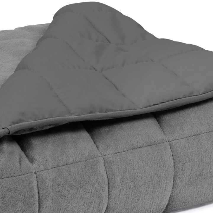 Coperta pesata 150x200 cm bicolore grigio chiaro e grigio 9 kg - CELESTE | IDMarket