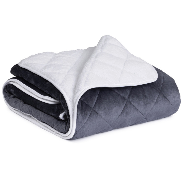 Coperta pesata 150x200 cm bifacciale grigio polare e bianco 7 kg - CELESTE | IDMarket