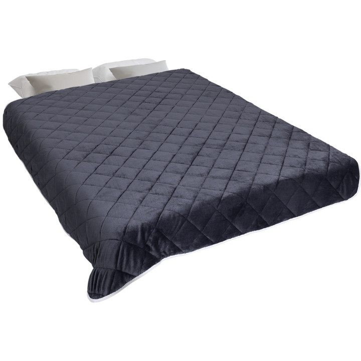 Coperta pesata 150x200 cm bifacciale grigio polare e bianco 7 kg - CELESTE | IDMarket