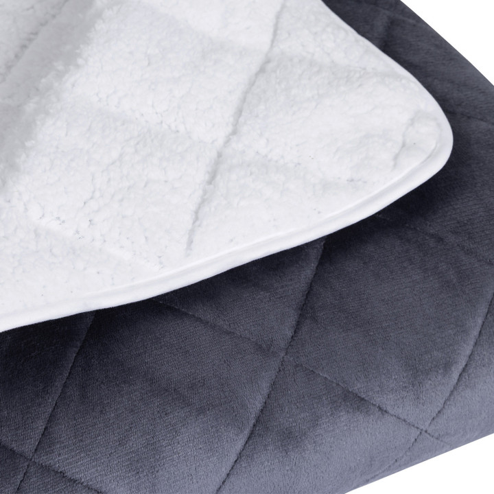 Coperta pesata 150x200 cm bifacciale grigio polare e bianco 7 kg - CELESTE | IDMarket