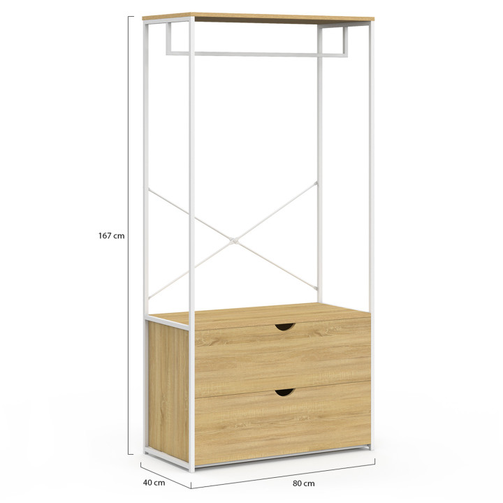 Armadio industriale in legno e metallo bianco - DETROIT | IDMarket