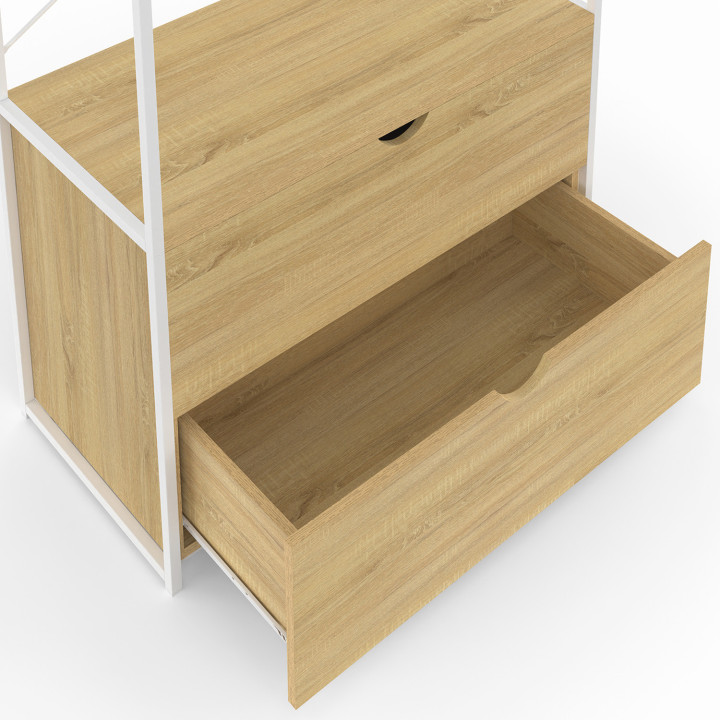 Armadio industriale in legno e metallo bianco - DETROIT | IDMarket