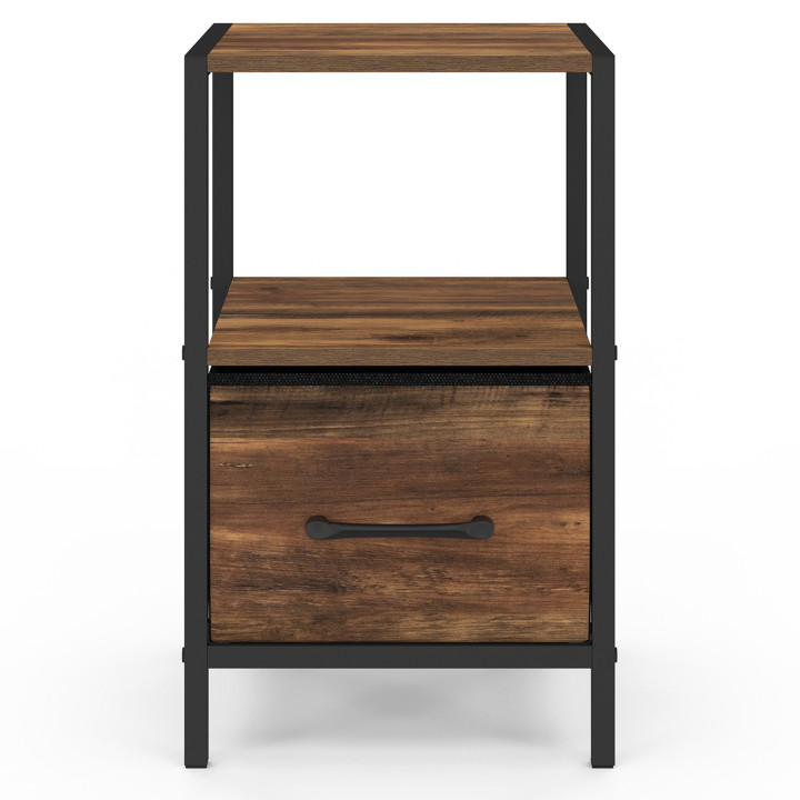 Comodini con cassetto e nicchia effetto legno invecchiato - HAWKINS | IDMarket