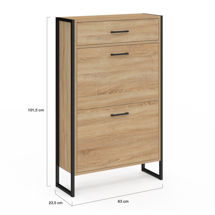 Scarpiera industriale a 2 ante e 1 cassetto - LUIS | ID Market