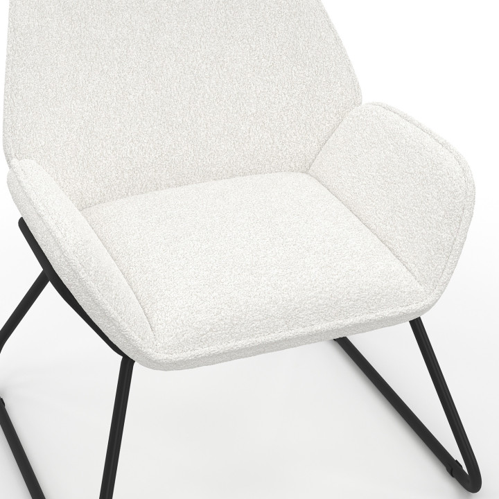 Poltrona in tessuto bouclette e gambe in metallo nero - SIXTINE | IDMarket
