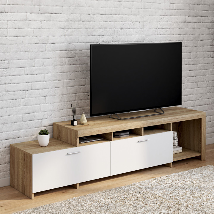 Porta TV 180 cm con armadi bianchi - MALO | IDMarket