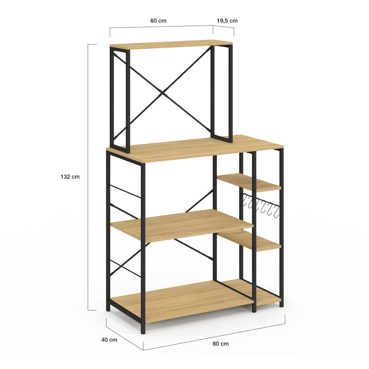 Mensola da cucina con supporto per microonde - DETROIT | DETROIT IDMarket