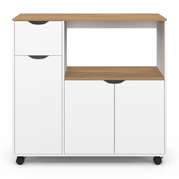 Supporto per microonde da cucina XXL in legno bianco - COSI | IDMarket