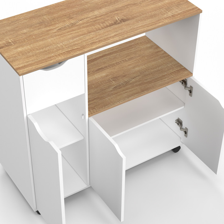 Supporto per microonde da cucina XXL in legno bianco - COSI | IDMarket