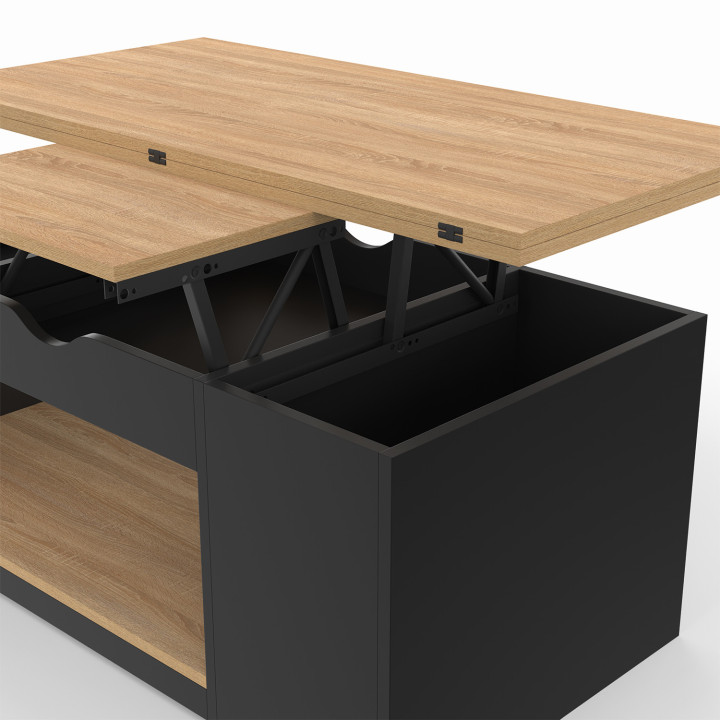 Tavolino rettangolare trasformabile in tavolo da pranzo in legno nero - ELEA | The ELEA Group IDMarket
